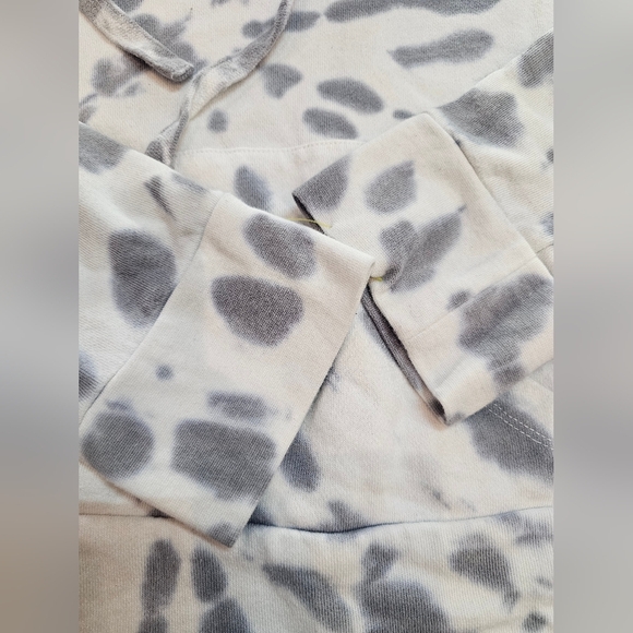 Marc New York Performance Tie-Dye Hoodie Women’s Large Gray White Pullover - Picture 3 of 11